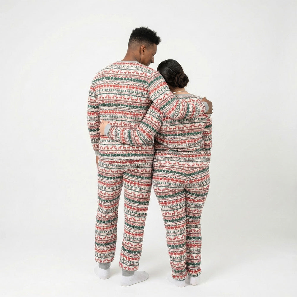 WeMatch91™ Elk Deer Family Christmas Pajamas Set Matching Holiday Sleepwear for Parents and Kids