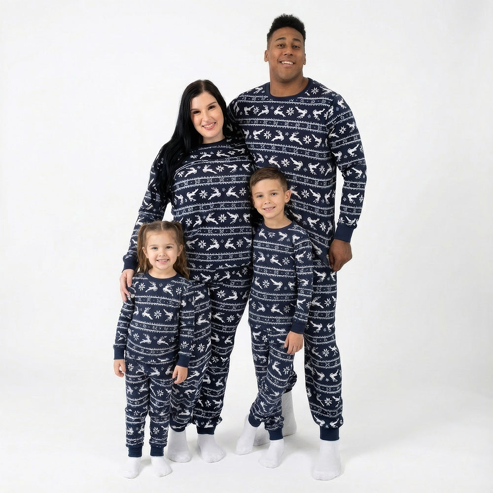 WeMatch91™ Deep Winter Blue Christmas Matching Pajamas
