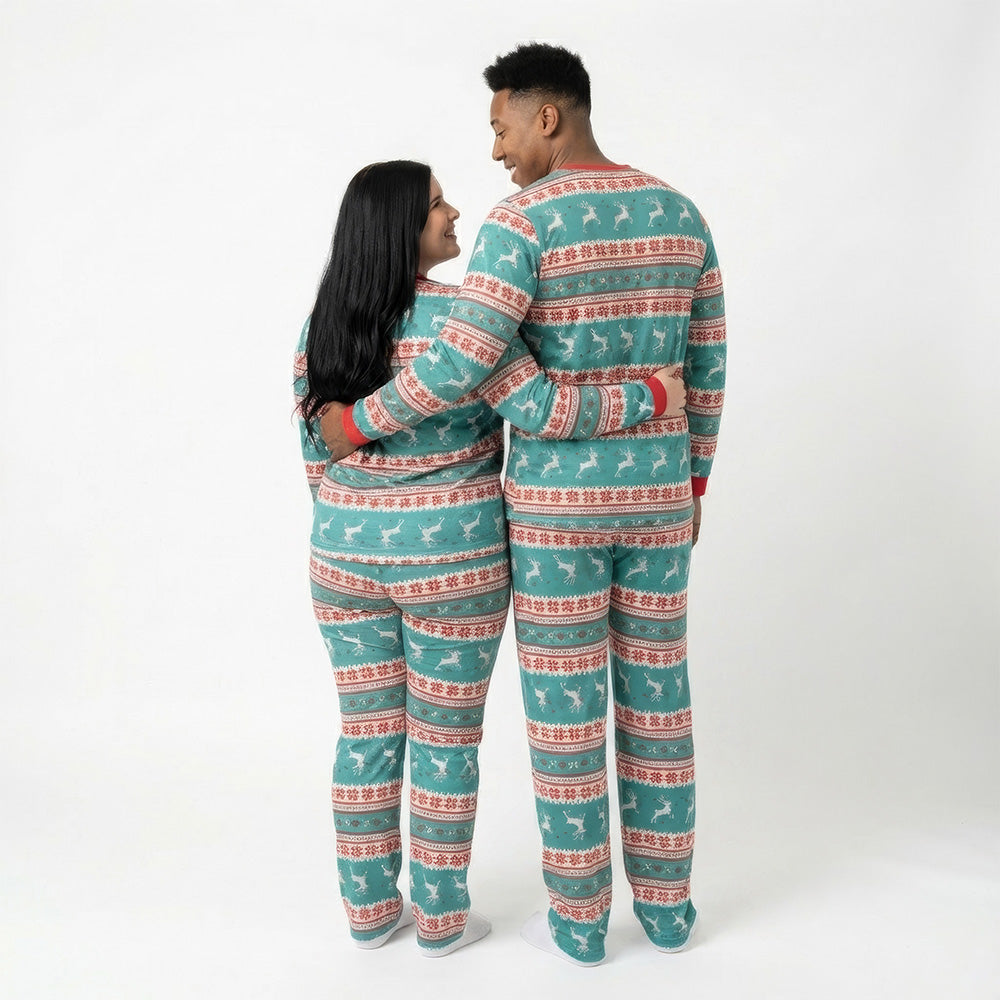 WeMatch91™ Classic Winter White Christmas Matching Pajamas
